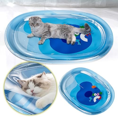 Generisch Gras Hundeklo Katzenbett Sommer Katzenbett Tierbedarf Wasserbett Sommer Schlafen Cool Indoor Hundeklo (B, 61x78cm)