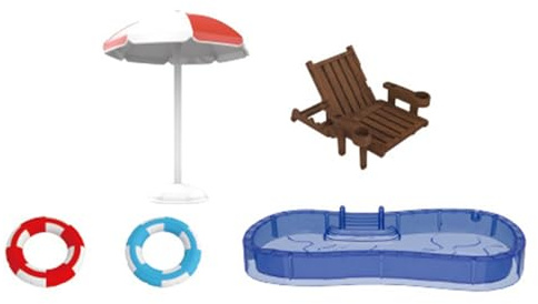 Dollhouse Swimming Pool Set Kids Toy Dolls Scene Dolls Room Decoration Model