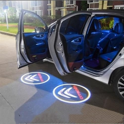 2pcs Car Door Projector Light for Citroen C1 C2 C3 C4 C5 - Car Logo Welcome Light - LED Puddle Lights - Entry Step Courtesy Lighting
