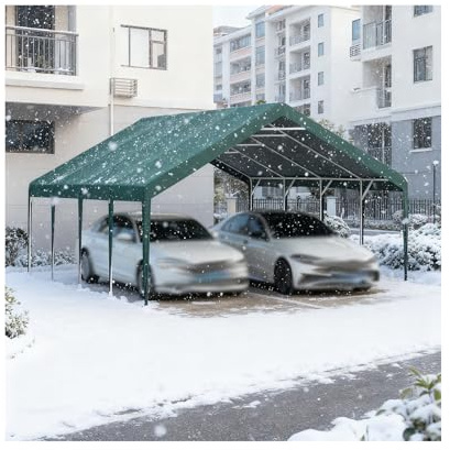 Robuste Carports Mit Verstärktem Rahmen, Große Außencarport-Überdachung Für Parkplatz, Pickup-Hof Oder Garage(18x19.7x6.5ft)
