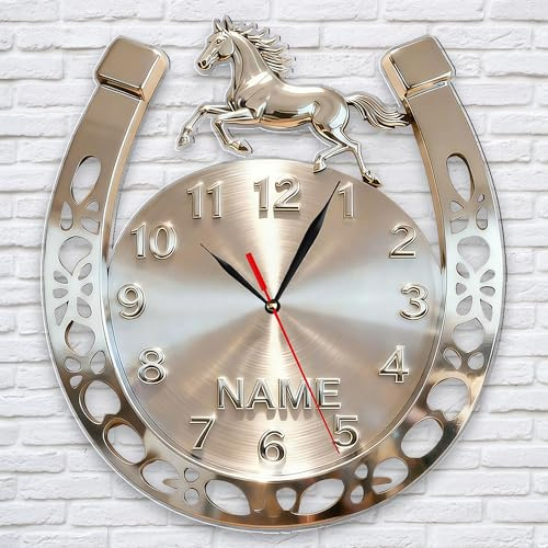 WERWAES Orologio da Parete Personalizzato Moderno, Design 2D con Nome e Temi Vari, Decorazione Murale per Casa, Ideale per Compleanni e Natale
