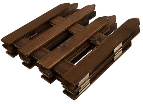 Kichvoe Recinzione Anticorrosiva in Legno per Prato e Giardino, Decorativa per Cortile, Dimensioni Compatte 29x34x120 Cm, Facile da Installare, Stile Pastorale per Decorazioni Esterne