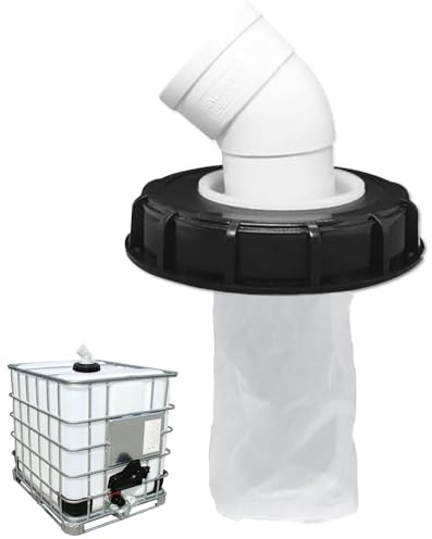 Uoimky Filtre de couvercle IBC 45° IBC Filtre de réservoir en nylon 163 mm avec couvercle IBC Accessoires de réservoir Filtre à eau pour réservoir d'eau de pluie, tonneau IBC, DN150