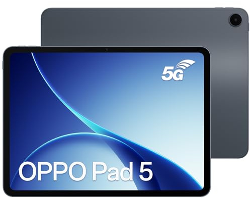 OPPO Pad 5 Tablet 12.1 Display Eye-Comfort 2.8K, 8+128GB, 5G, 10050mAh, Dimensity 7300-Ultra, 120Hz Protezione Occhi, Lettura e Scrittura IA, Quad Altoparlanti, 33W SUPERVOOC, Starlight Black
