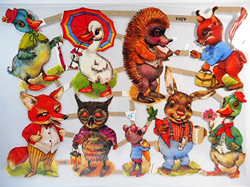 Glanzbilder Igel Eule Fuchs EF 7054 Oblate Posiebilder Scrapbook Deko GWI 358