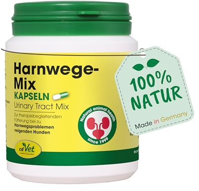 cdVet Naturprodukte HarnwegeMix 100 Kapseln - Hund, Katze - Ergänzungsfuttermittel - Harnwegsprobleme - Unterstützung der Organfunktion + Stoffwechselvorgänge - Vitamin + Mineralstoffversorgung -