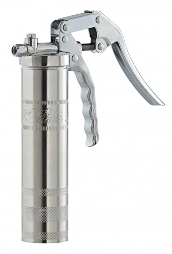 Einhandfettpresse für Lube-Shuttle® -System-Kartuschen mit verzinktem Stahl Fettbehälter, ergonomisch geformtes Hebelwerk