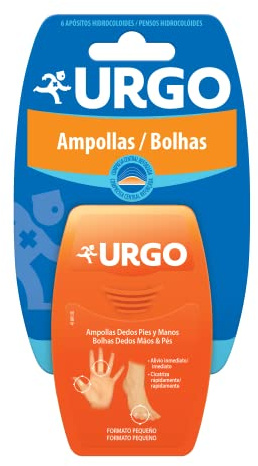 Urgo - Ampollas dedos pies y manos- Apósito hidrocoloide con efecto segunda piel - Caja con 5 apósitos