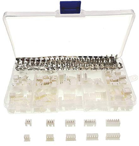 JZK 460 x JST connector kit, 2.54mm female pin terminal connector with 2.54mm JST-XH 2/3/4/5/6 pin housing female and male connector plug