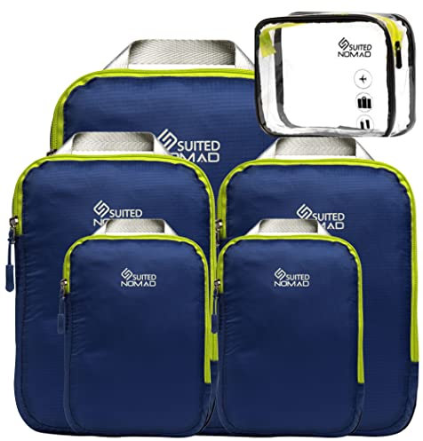 6 Set/3 Set Kompressions Packwürfel, Ultraleichte Reisetaschen Packing Cubes für Rucksack und Koffer