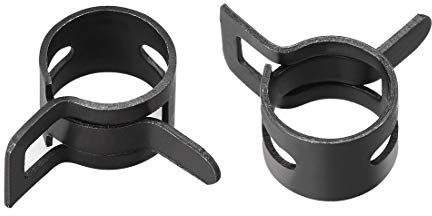 uxcell Spring Band Type Clamp 10mm Inner Dia Fit 10.5-11.2mm OD Hose Fuel Line Silicone Tube Clips Clamp Black Manganese Steel 30Pcs
