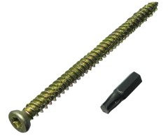 Lot de 500 vis pour cadre de porte et fenêtre en béton + bouchons 7,5 mm 202 mm + embout Torx