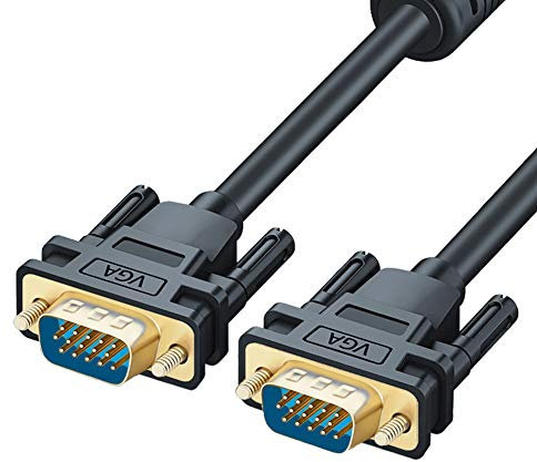 AKT Cavo VGA Cavo di Prolunga Cavo di Collegamento PC Monitor TV, Nero,1m