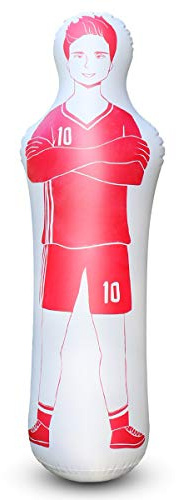 Inflatable soccer dummy,kids Boxing bag,Inflatable dummy,inflatable Soccer Dummy Goalkeepr Air Mannequin Free Kick Defender Wall Goalkeeper Defender Training for Children Adult (Red 160cm)