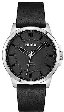 HUGO Analog Quarzuhr für Herren #First-Kollektion - Erhältlich mit Edelstahl- oder Lederarmband