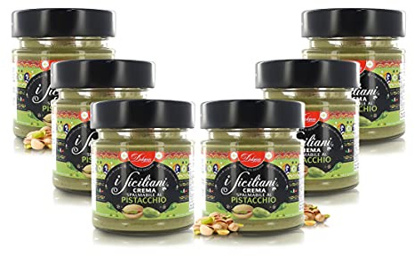 Crema Spalmabile Al Pistacchio, Prodotta In Italia, ''I Siciliani'', 6 Vasetti Da 200 Grammi L'Uno, Tot. 1,2 Kg