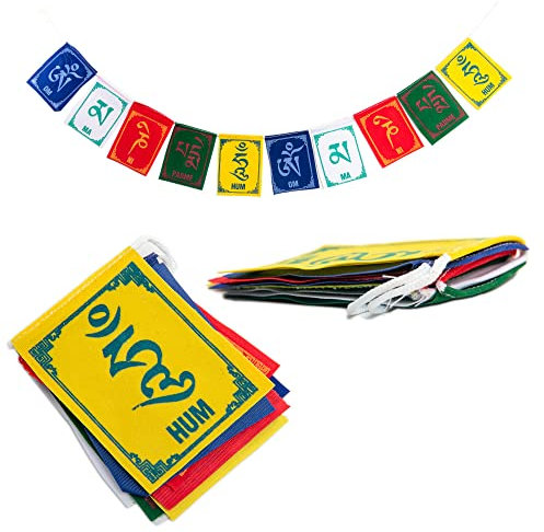 Tibetische Gebetsflaggen, Mini, handgefertigt in Nepal, klein (3,8 x 5,6 cm)
