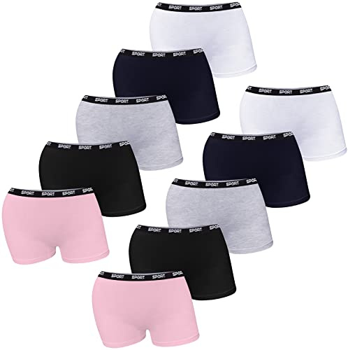 LOREZA ® 10er Set Mädchen Pantys Boxershorts Hipster Baumwolle Unterwäsche Gr.92-170