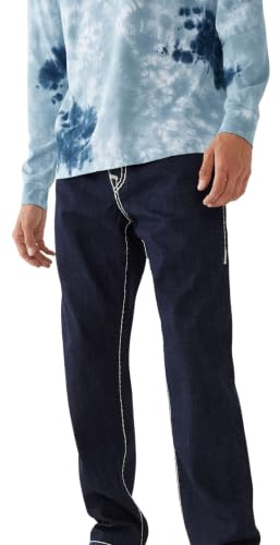 True Religion Mens Super T Triple Logo Straight Jeans