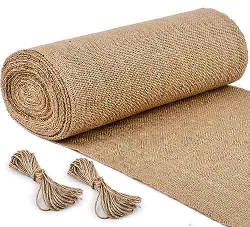 Jute Table Runner Brown 30cmx10m Jute Ribbon Tablecloth Jut e Runner Table Modern Tables Runners Washable Runner Jutes Fabric for Wedding, Muslin Fabric Jutes Tables Runner Linen Decorative