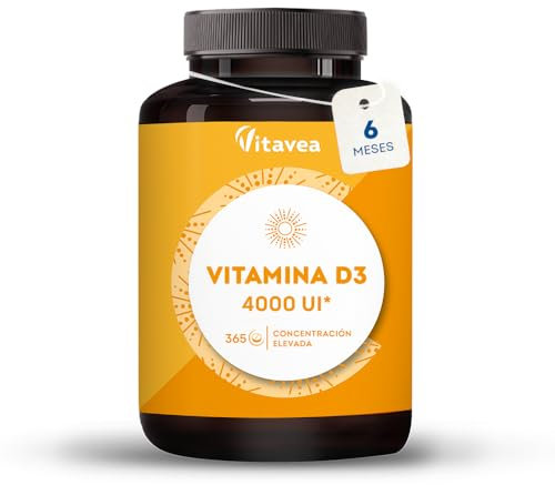 Vitamina d 2000 UI - 365 Compresse - Alto dosaggio (50 mcg) di D3 - Integratore Difese Immunitarie - Facili da deglutire - Per Ossa, Denti e Muscoli - Trattamento 1 anno - Vitavea