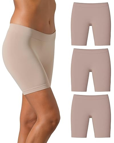 Risalti Radlerhose Damen Kurz Für Kleid Anti Scheuern 3 STK - Nur Die Reibungslos Shorts Microfaser, Anti Scheuern Oberschenkel Damen, Oberschenkel Reiben Schutz - Made in Italy