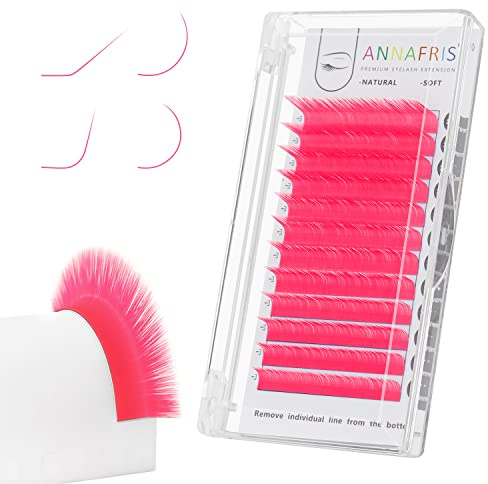 ANNAFRIS Farbige Wimpernverlängerung Rosa 0.07 D 8-15mm Mix Einzelne Wimpern Extensions Volumen Wimpern Bunte Individuelle Klassische (Pink 0.07-D Mix)