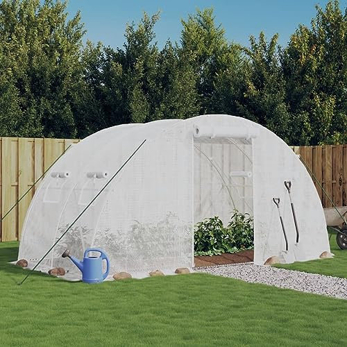 ZEYUAN Gewächshaus mit Stahlrahmen Weiß 8 m² 4x2x2 m, Frühbeet, Gewächshaus Klein, Tomatenhaus, Growbox, Treibhaus, Greenhouse