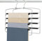 ZriEy Lot de 3 cintres en fil métallique à 4 couches - Organisateur de penderie - Antidérapants - Stable - Pour pantalons