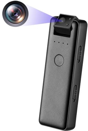HopeGem Mini Portable Pocket Camera – 180° Flip Cam Night Vision FHD 1080P Bodycam - Lossless Record Audio - Magnetic/Clip-on Type Law Enforcement Recorders - Type-C Fast Charge