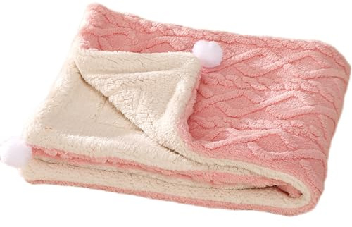 Premium Soft Dog Blanket Washable Puppy Essentials Dog Product Cat Kitten Calming Blankets Throw for Medium Small Dogs Pet Dog Gifts-Pink-M