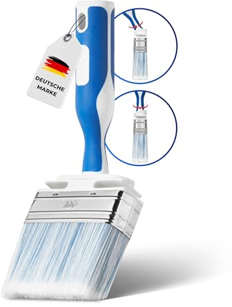 ORGAFLIX Lackmålare 100 mm premium – ingen borstförlust – målarborste för alla lacker inkl. 2K ergo-handtag med innovativ vinkelfunktion – borstborste färgpensel