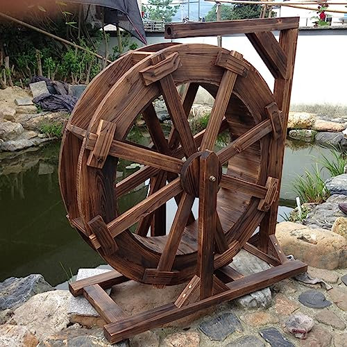 Fuente de Agua de Madera, Cascada de Ruedas Fuente de Ruedas de Madera para Exteriores, Fuente Feng Shui Ruedas Patio Decorativo al Aire Libre, para balcón, Patio, Fuente de jardín, Patio, Porche, p