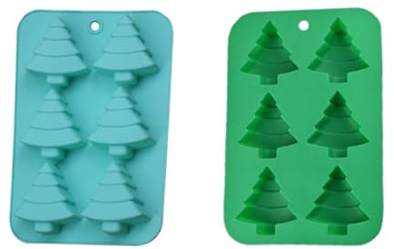 COLLBATH 2 Stück Kuchenformen in Weihnachtsbaumform Wiederverwendbares Cupcake-Werkzeug Backzubehör Küchenutensil Für Zuhause