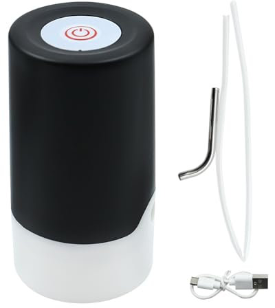 Tiardey Bomba de Agua de Acero Inoxidable,Interruptor de Agua Potable USB Recargable con 1 Cable de Carga,Bomba dispensadora de Agua eléctrica portátil