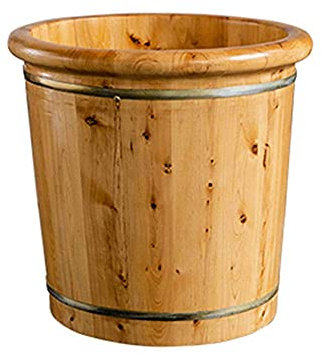 UYDJAKX Fußbadeeimer aus natürlichem Holz, Fußbad mit Deckel für ältere Menschen, Zedernholz-Spa-Massage-Fußeimer, mit Massagegerät, tragbare Fußbadeschüssel, verdicktes Fußbad, Schlaf im Haushalt,