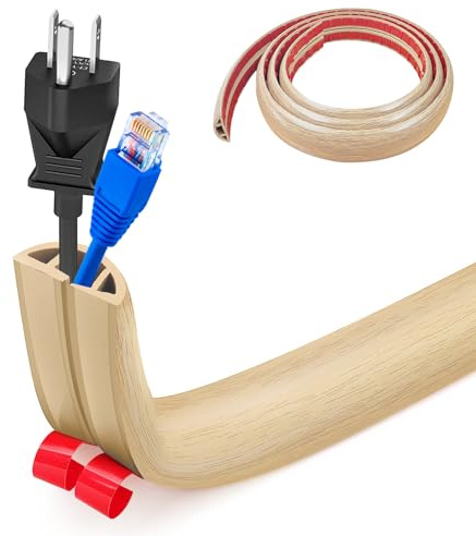 Goulotte de câble flexible petite, autocollante pour sol, pont de câble, 1 m x 3 cm de couverture de câble flexible, protection de câble, gaine de câble facile à couper, montage pour tous les câbles