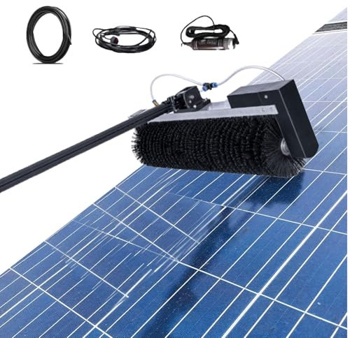 Macchina Per La Pulizia Dei Pannelli Solari Fotovoltaici Impermeabile, Pulitore Per Pannelli Solari Retrattile Regolabile, Kit Per Il Lavaggio Dei Pannelli Solari, Spazzola Elettrica A Rulli,3.5M