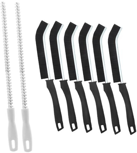 Cretosou 8 Pieza Cepillo para Limpieza de Hendiduras & Cepillo de Limpieza para Desagüe， Limpia Juntas Baldosas Suelo Cepillo Cerdas Duras Cepillo Limpiador de Alcantarillas Cepillo Limpiafregaderos