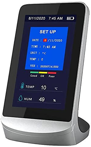Analizador De Calidad del Aire De CO2, Detector De Dióxido De Carbono, Medidor De Temperatura Y Humedad, Multifuncional, Batería Incorporada De 3000 MAh