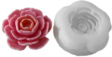 Moules en silicone 3D en forme de fleur de camélia pour décorations de gâteaux faites à la main
