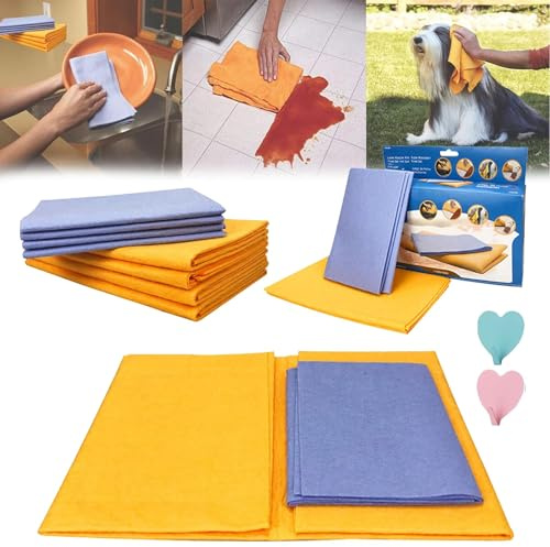 Miracle Shammy,Ultra-Absorbent Miracle Cleaning Shammy,Miracle Shammy Cloth,Premium Multi-Purpose Cleaning Shammy Towel,Reusable Non-Woven Shammy Cloth,Cleaning Towels