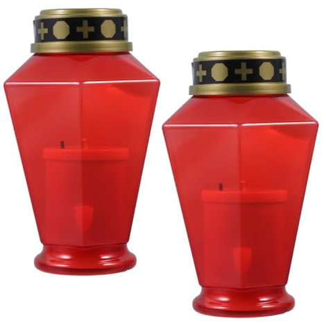 TOPBATHY Lot De 2 Bougies Led Sans Flamme À Motif Pour Décoration De Jardin Centre De Table Religieux Commémoratif