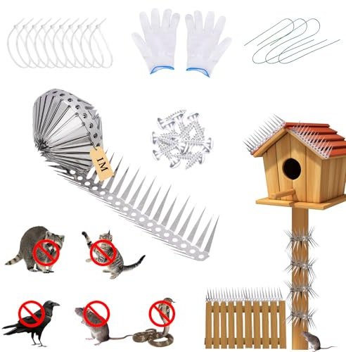 Tiusixsy Tuyau de Descente Protection Contre Les Martres, Bande Anti Fouine, Ceinture Anti Chats pour Arbre et Gouttière Piege a Fouine, Ratons Laveurs et Chats pour Toit, Gouttière et la Maison (1M)