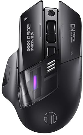 INPHIC A9 Explorer Bluetooth Mouse, Dual-Mode Bluetooth 5.0/2.4G wireless Mouse rechargeable, 2400 DPI, RGB breathing light, visible battery indicator, cordless mouse for Laptop/PC/Computer