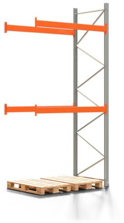 REGALWERK Palettenregal Artus - Anbauregal mit 3 Ebenen - Fachlast 3.000 kg - 4.000 x 1.900 x 1.100 mm (HxBxT) - Schwerlastregal