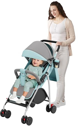 Ingenious Kompakter Buggy, mit Liegeposition, von Geburt bis 4 Jahre (bis 25 kg), 47 x 72 x 97 cm, Sofa, mit Moskitonetz, Getränkehalter, Blau