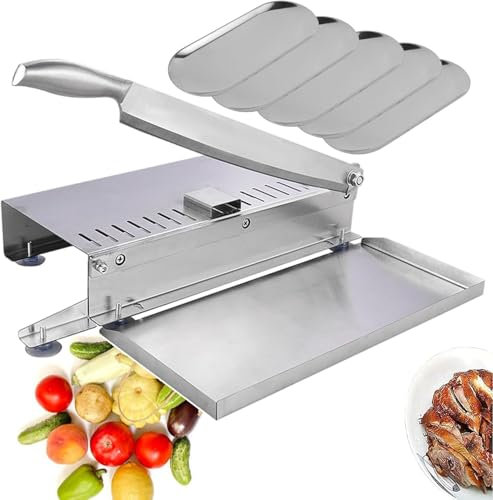 LLHTTDMBDFC Cortadora De Fiambre, Cortafiambres, Cuchilla for Cortar fácilmente Pollo, Pescado, Carne, Costillas, picadora de Carne con 5 bandejas pequeñas, cortadora de Alimentos multifunción