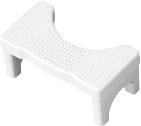 CALLARON Tabouret de Toilette Ergonomique en Polypropylène Blanc, Marchepied Solide pour Adultes, Repose-pieds Antidérapant pour Salle de Bain, Usage Domestique Quotidien, Aide Toilette