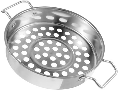 OUNONA Colador De Acero Inoxidable Para Cocina Malla Grande, Base Plana y Doble Asa, Resistente Oxidación, Adecuado Para Freír Camarones y Servir Alimentos, Utensilio Práctico Para Uso Diario